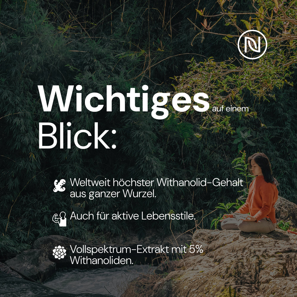 
                      
                        Ashwagandha KSM-66® - Hoch verfügbares Withanolid (+5%) im Halbjahresvorrat - Hochdosierte Formulierung - Laborgeprüft, vegan, in Deutschland produziert (1 x 180 Kapseln)
                      
                    