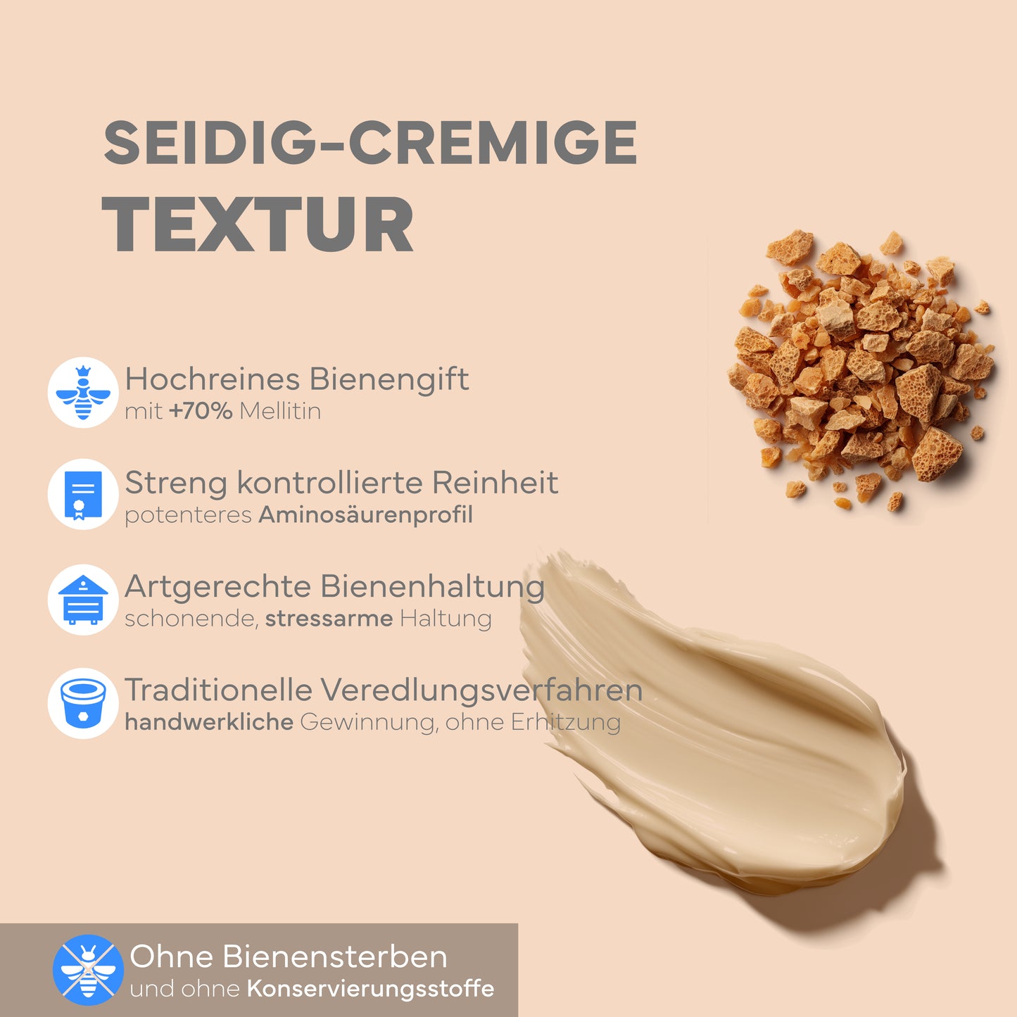 Bienengiftsalbe, 100ml - Bee Venom mit +70% hochreinem Mellitin & 9 Kräuterextrakten