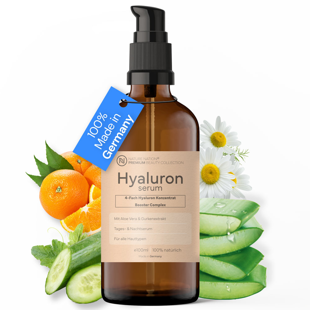 BIO Hyaluron Serum hochdosiert; Beste Hyaluronsäure (Oligo); 8-Fach Anti Aging & Anti Falten Komplex; Hyaluronserum + Aloe Vera & Vitamin C; Naturkosmetik 100% vegan; Made in Germany (100ml, Hyaluron)
