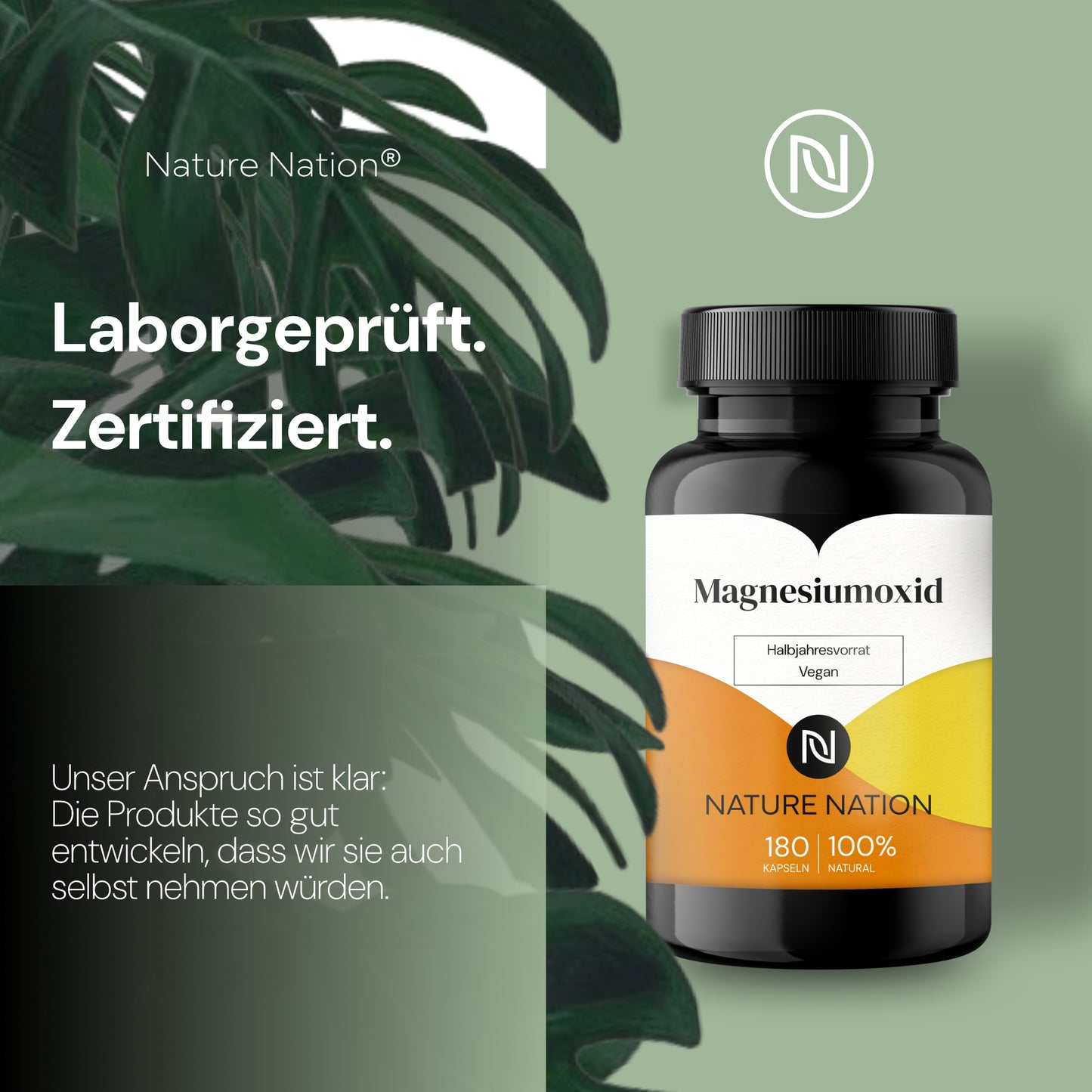 Magnesium Kapseln - optimal hochdosiert je Kapsel 667mg, davon 400mg elementares Magnesium pro Kapsel - sehr hoher Magnesium-Gehalt - Laborgeprüft, vegan & rein (1 x 180 Kapseln)