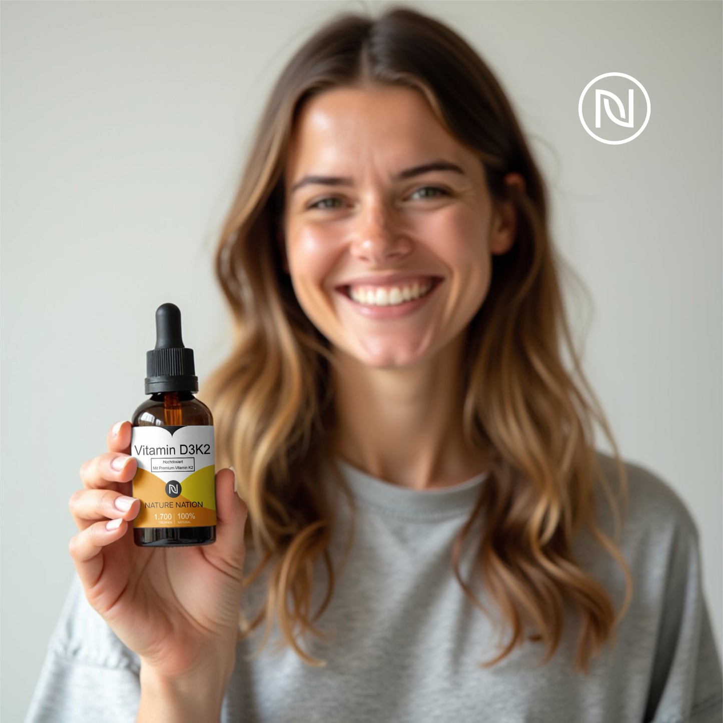 Vitamin D3 + K2 Tropfen - Vitamin D3 5000 IE, Vitamin K2 100µg pro Einnahme - MK-7-99,7% All-Trans, MCT-Kokosöl - Premium-Qualität, Für Kinder ab 3 Jahren geeignet, flüssig, Made in Germany (1 x 50ml)