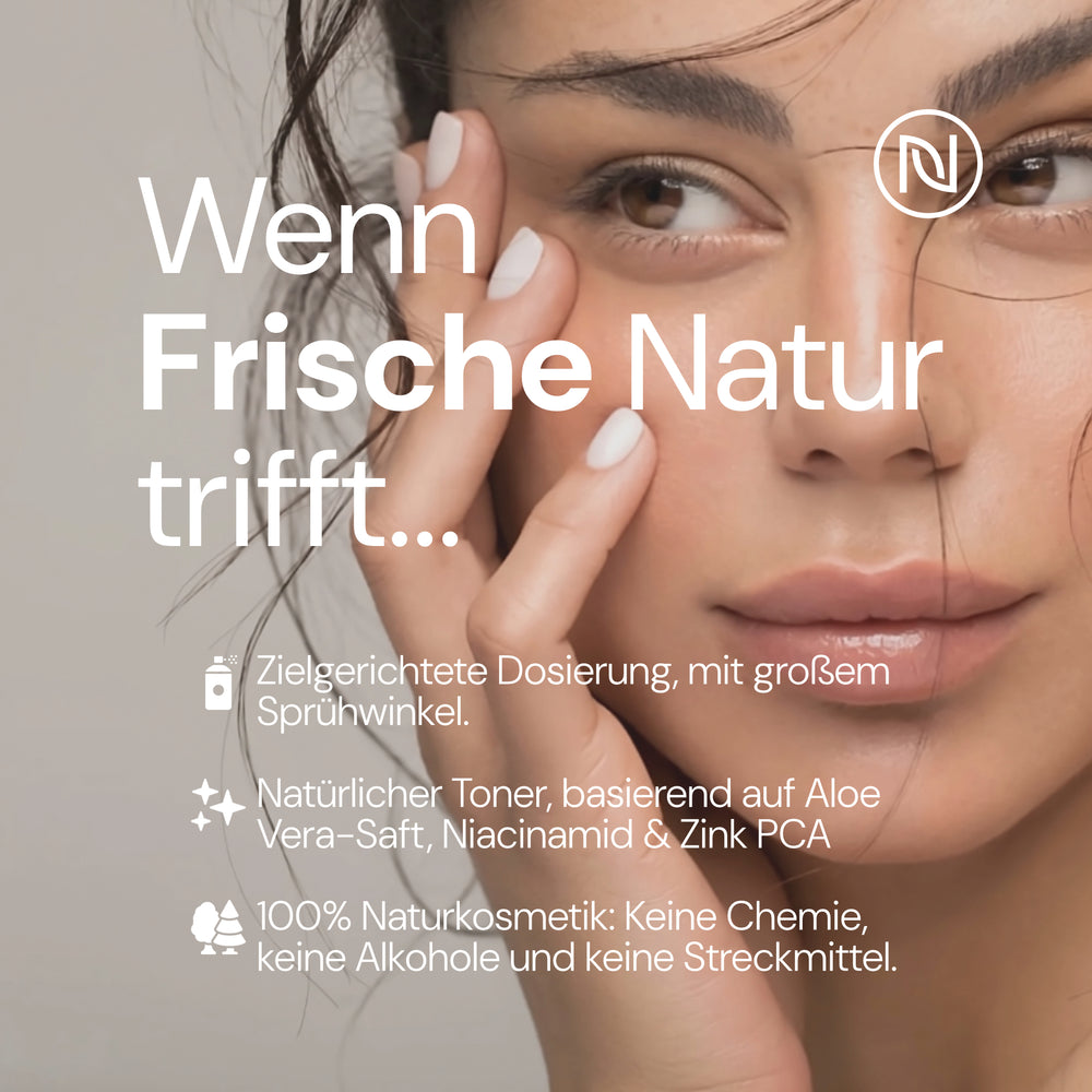 Zink Gesichtswasser Hydrolat: Spray Toner mit 4% Niacinamid, 1% Zink PCA, Aloe Vera, Vitamin C & Schachtelhalmextrakt. Für alle Hauttypen. Reinigungswasser ohne Alkohole (1 x 100ml, Zitrone)