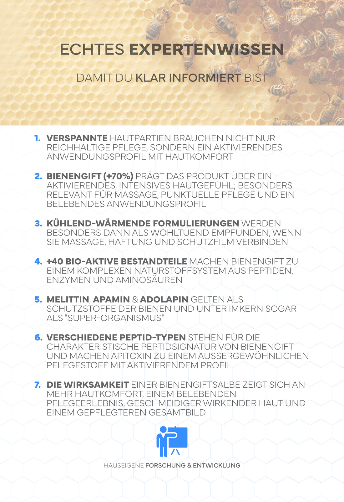 Bienengiftsalbe, 100ml - Bee Venom mit +70% hochreinem Mellitin & 9 Kräuterextrakten