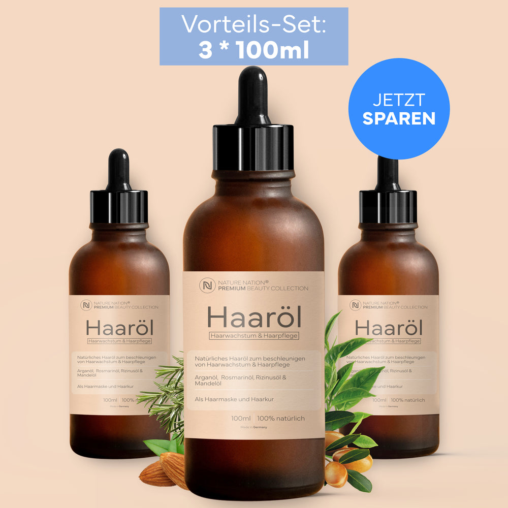 Haaröl Rosmarin, 100ml - Pflegt trockene Kopfhaut & stärkt beanspruchtes, bruchanfälliges Haar 3er-Set
