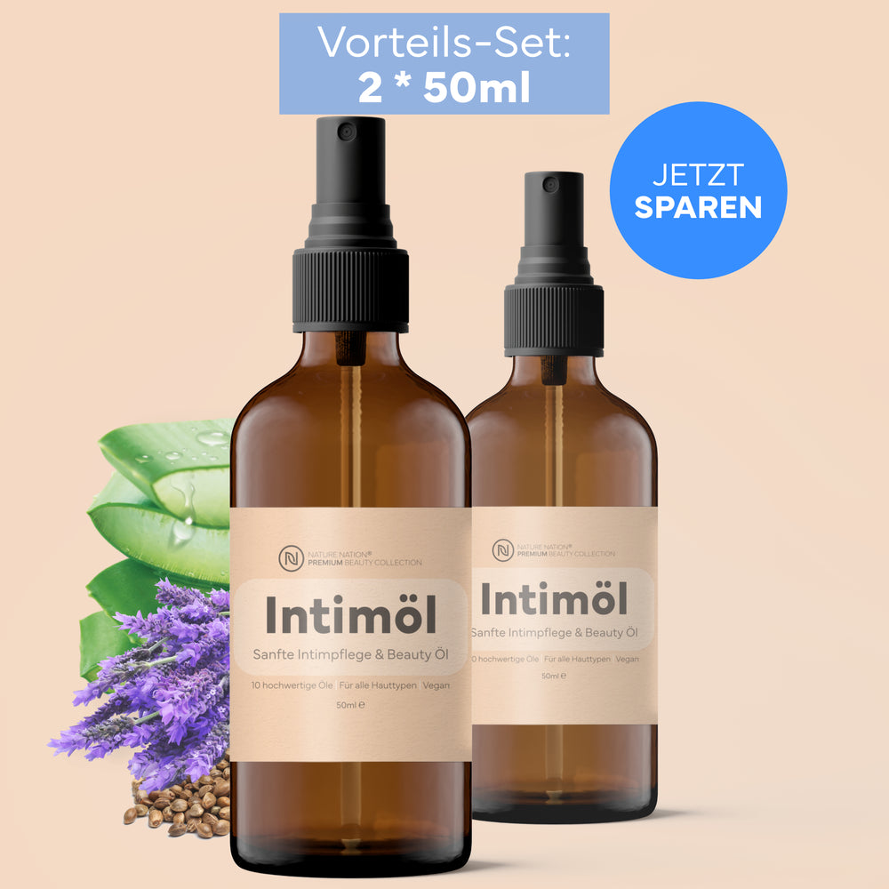 Intimöl, 50ml - After Shave-Öl für jede Rasur (auch Intimzone), gegen Rasierpickel, Rasierbrand oder Rötungen 2er-Set