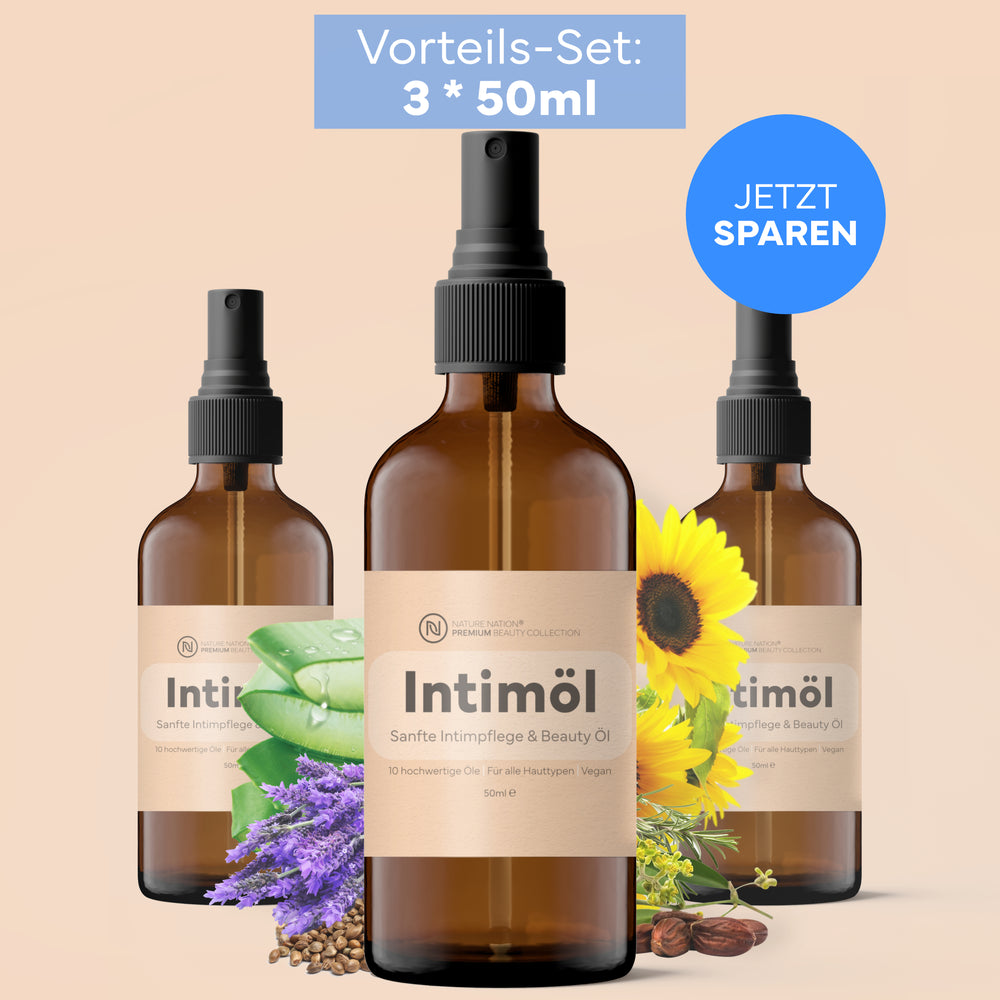 Intimöl, 50ml - After Shave-Öl für jede Rasur (auch Intimzone), gegen Rasierpickel, Rasierbrand oder Rötungen 3er-Set