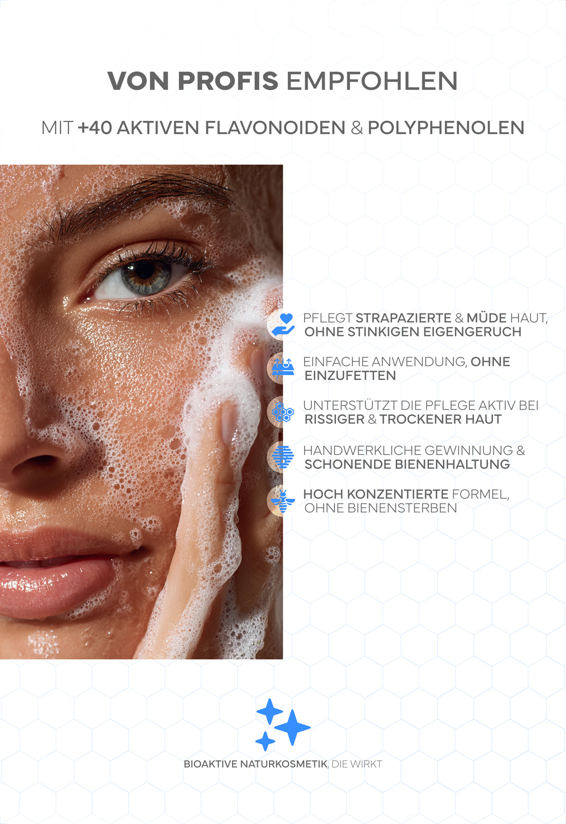 Propolis-Seife, 100g - Pflegende Naturseife mit Bio-Propolis & Honig, für die sanfte Reinigung von Haaren, Gesicht, Händen & Körper