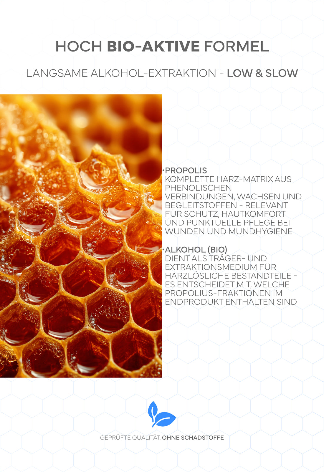 Bio Propolis-Tropfen (in Imker-Qualität), mit 40% Standardisierung - Als Nagelserum, Halsspray, Lippenbalsam, bei Hautunreinheiten sowie zum Gurgeln