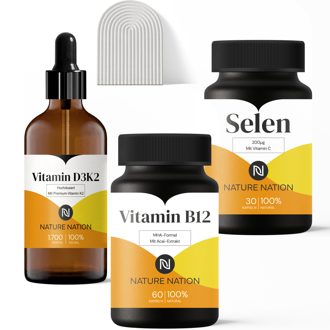Daily Vital Komplex-Set: Das Spar-Set, für deine tägliche Versorgung mit Vitamin D3 K2, B12 & Selen