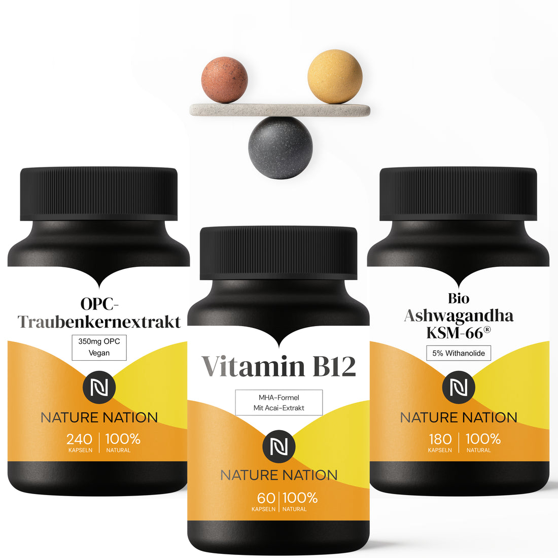 Energy & Balance-Set: Das Spar-Set, für deine tägliche Vitalstoff-Routine mit B12, OPC & Ashwagandha