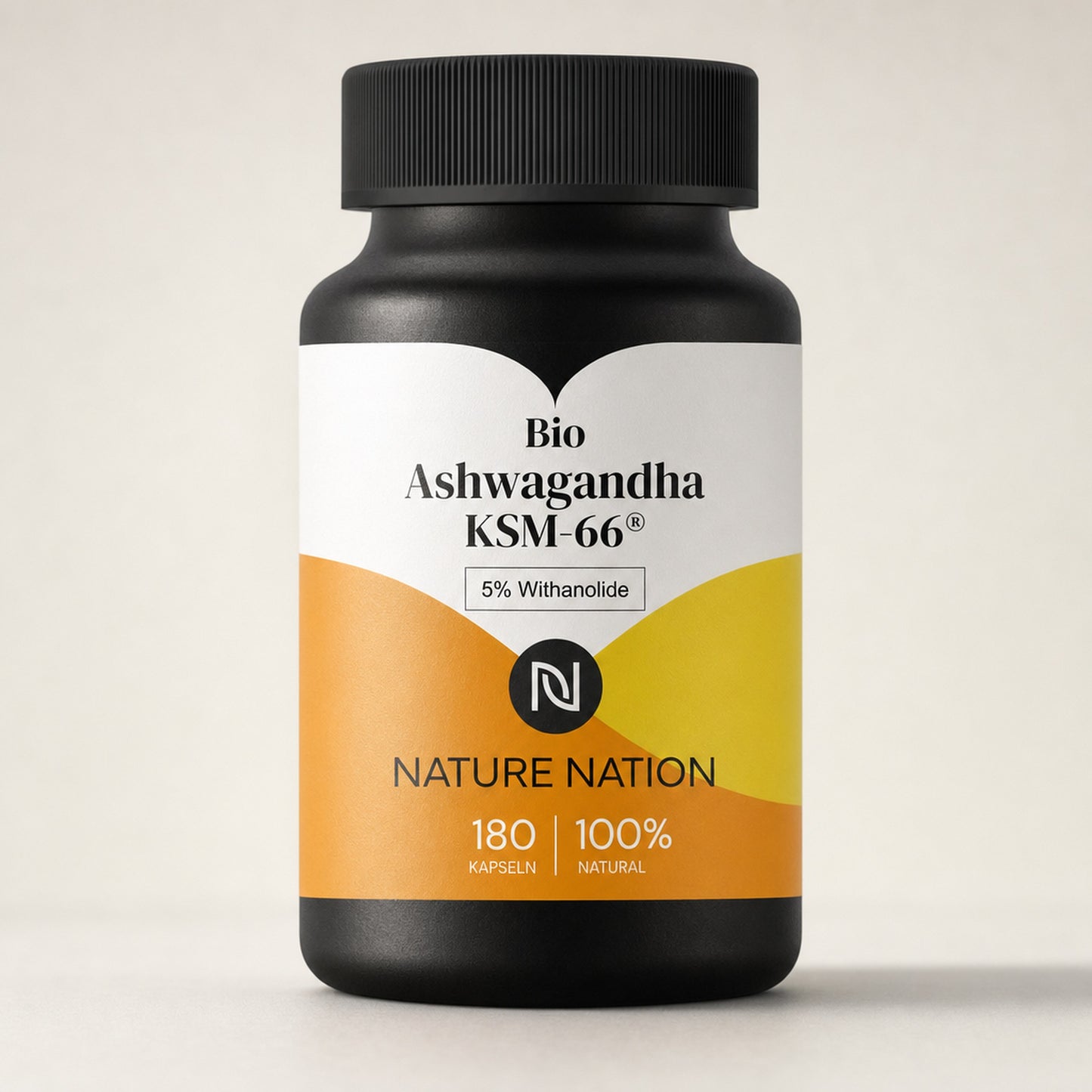 Bio Ashwagandha KSM-66 180 Kapseln, Studioaufnahme im natuerlichen Licht