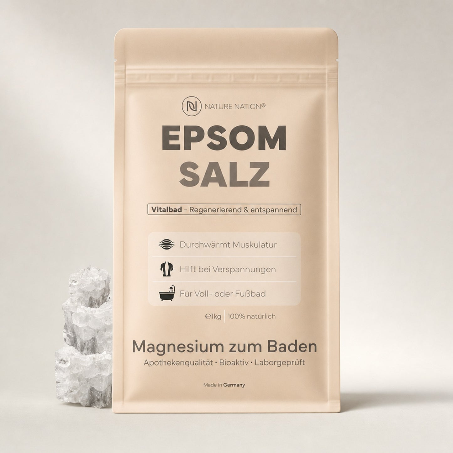 Epsom Badesalz, 1kg, Studioaufnahme