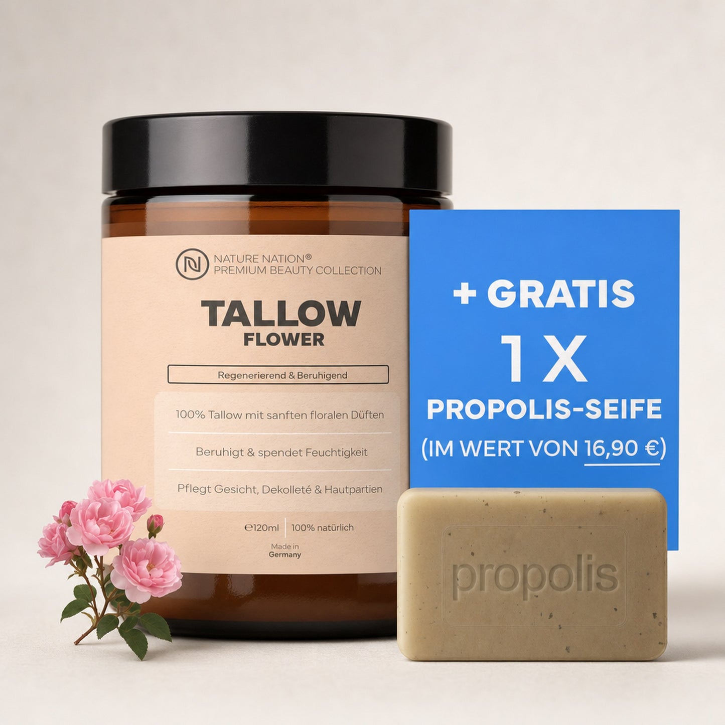 Tallow Rindertalg Creme Rose, Studioaufnahme