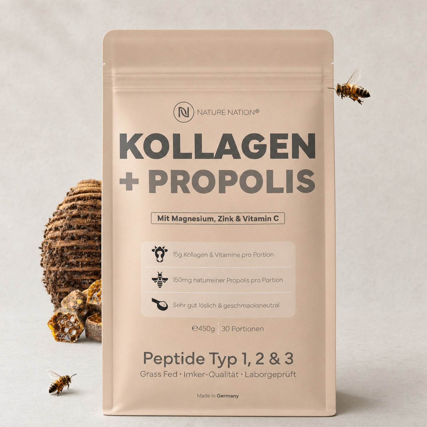 Kollagen Pulver + Propolis 450g, Studioaufnahme
