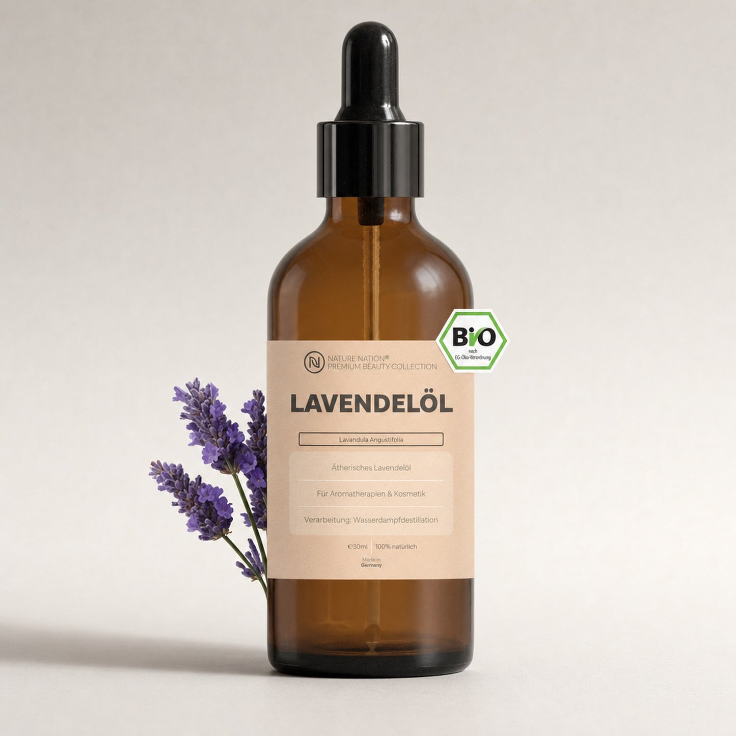 Aetherisches Bio-Lavendeloel 30ml, Studioaufnahme