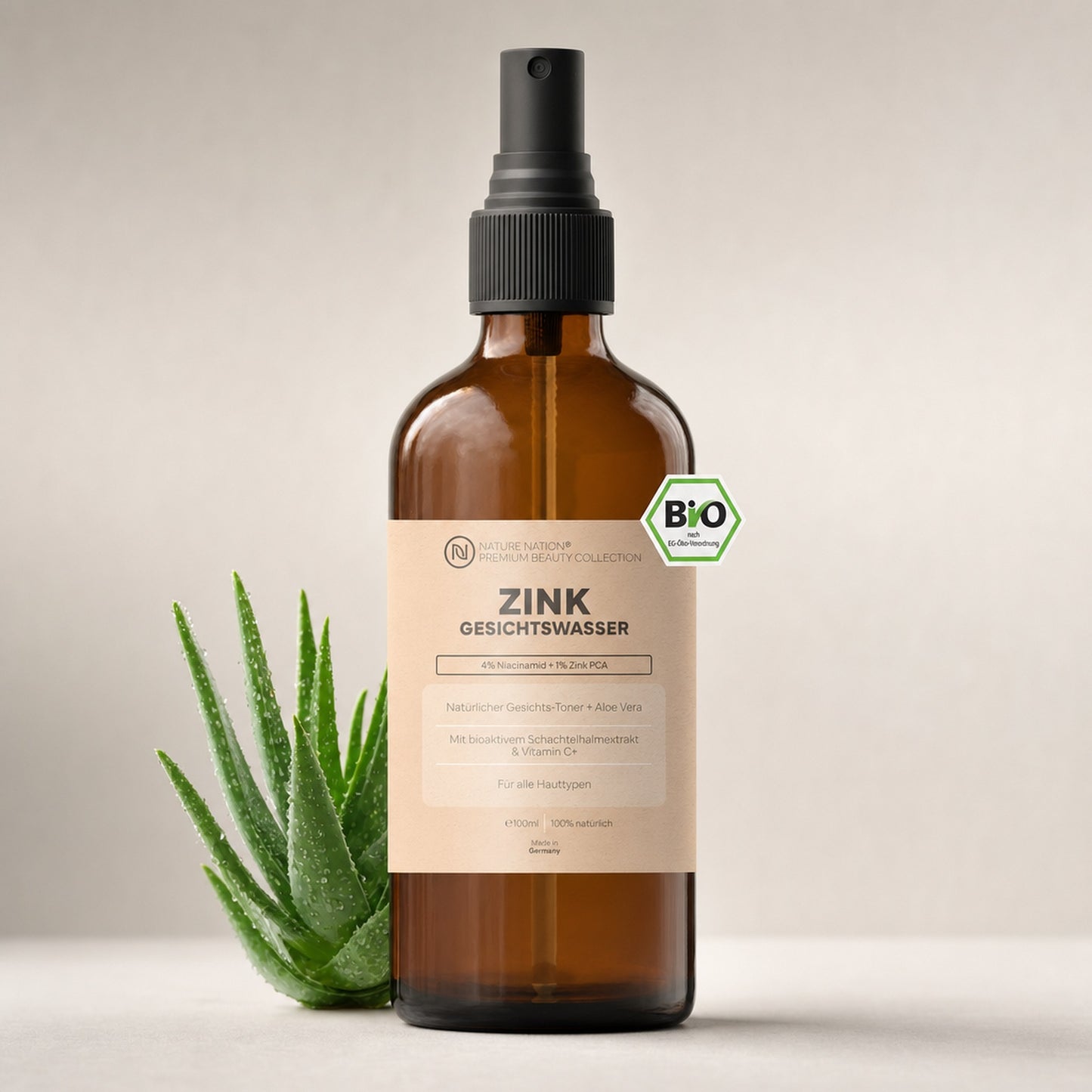 Zink Gesichtswasser mit Aloe Vera, Studioaufnahme